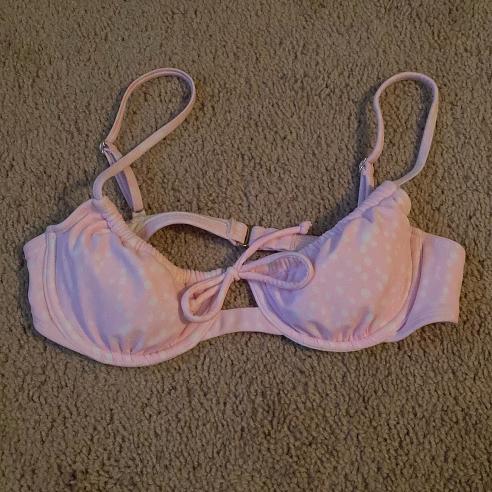 BRAND NEW pink polka dot target bikini top